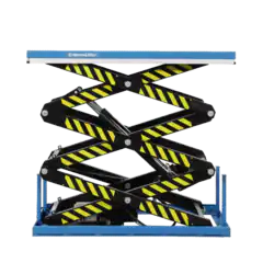HanseLifter stationärer Dreifachscheren-Hubtisch-halb-hochgefahren-Übersicht Stationäre Hubtische